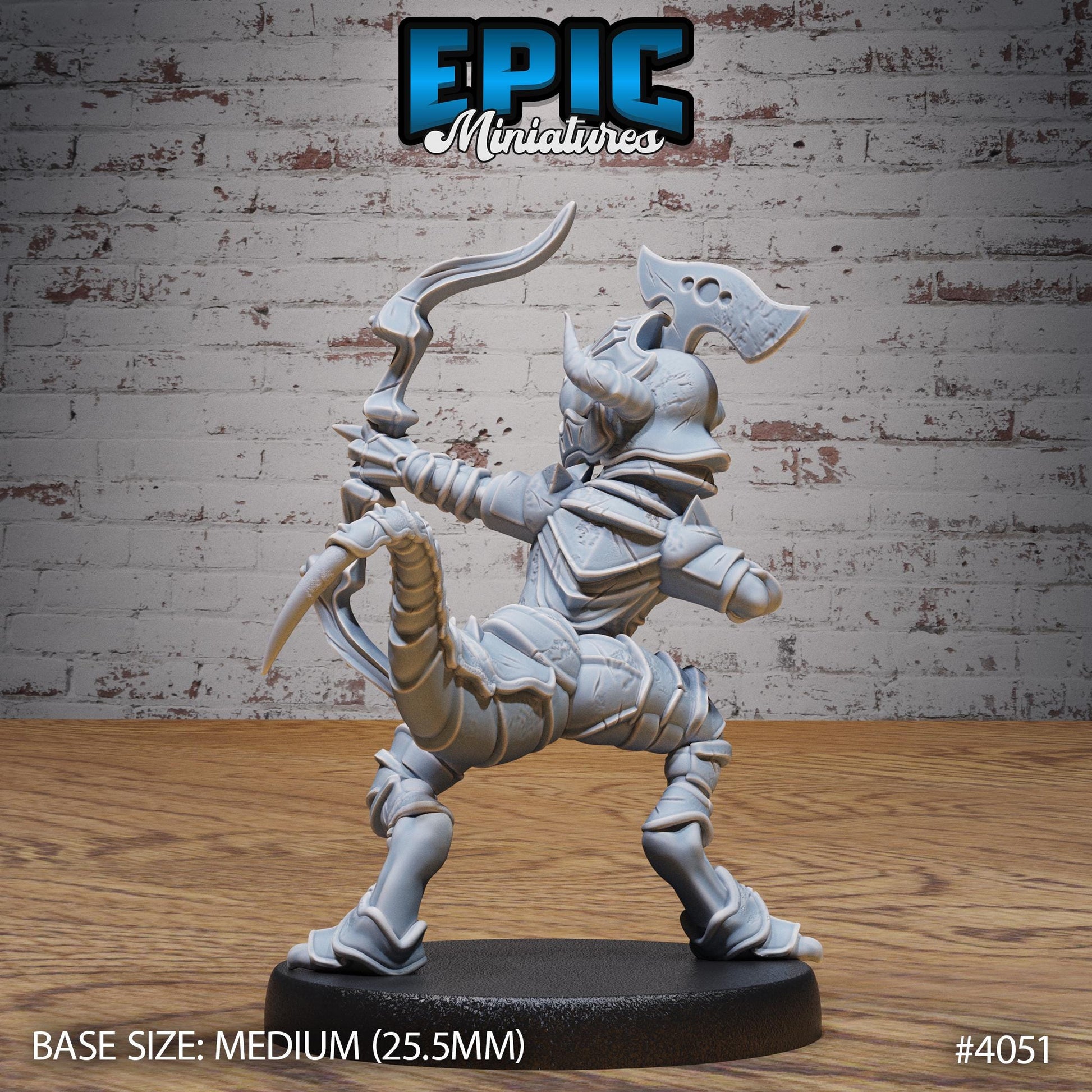 Dino Knight Miniature (Medium) | Premium DnD Minis High Quality Resin | Fantasy | Baby, Dinosaur, Armor, Bow, Helmet, Sword, Saurial