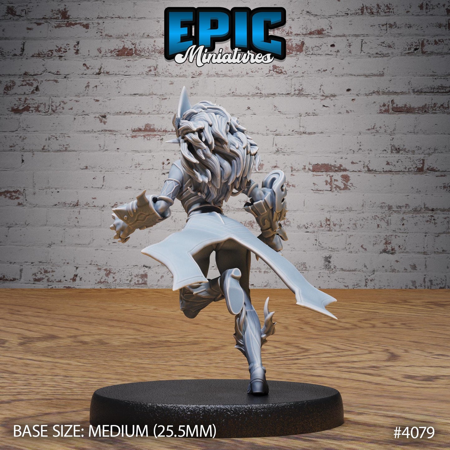 Fire Genasi Female (Medium) | Premium DnD Minis High Quality Resin | Fantasy, Torch Gun, Run, Flame, Pathfinder, Elemental, Artificer Pistol