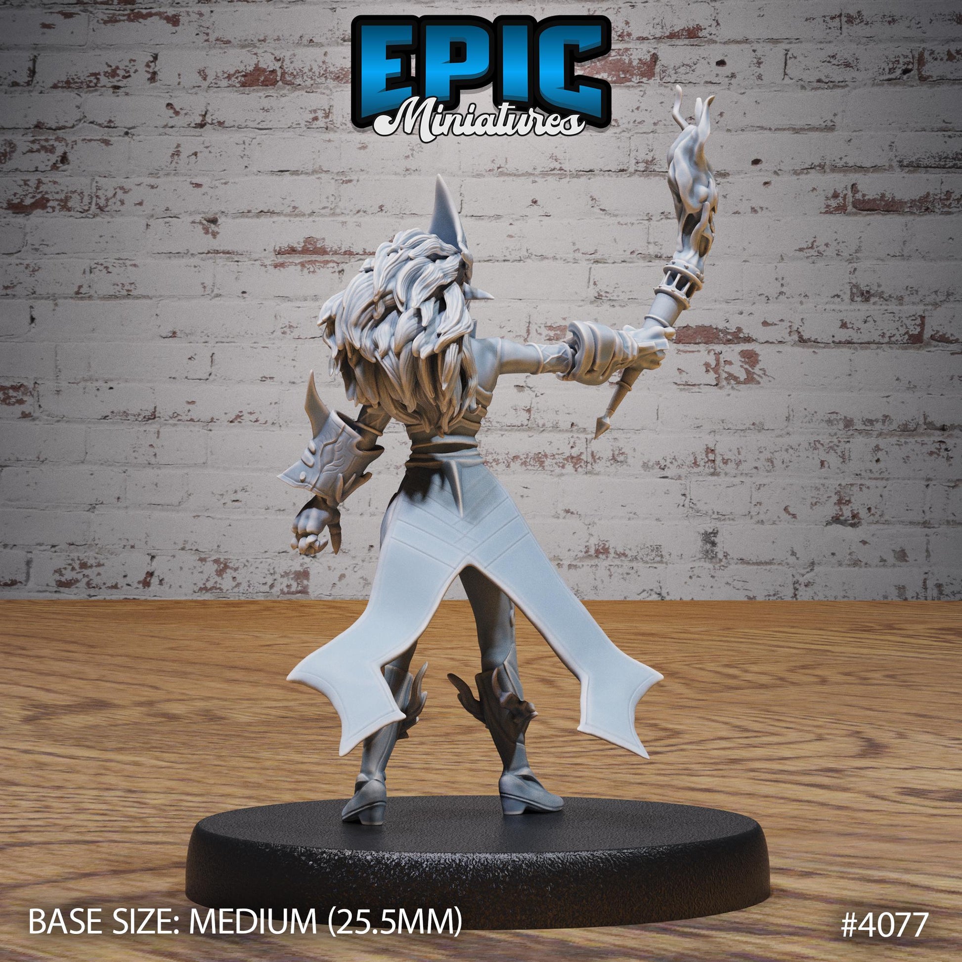 Fire Genasi Female (Medium) | Premium DnD Minis High Quality Resin | Fantasy, Torch Gun, Run, Flame, Pathfinder, Elemental, Artificer Pistol