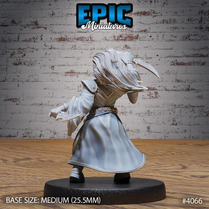 Female Dwarf Wind Mage Miniature (Medium) | Premium DnD Minis High Quality Resin | Fantasy | Hair, Magic, Knife, Rogue, Wizard, Stance