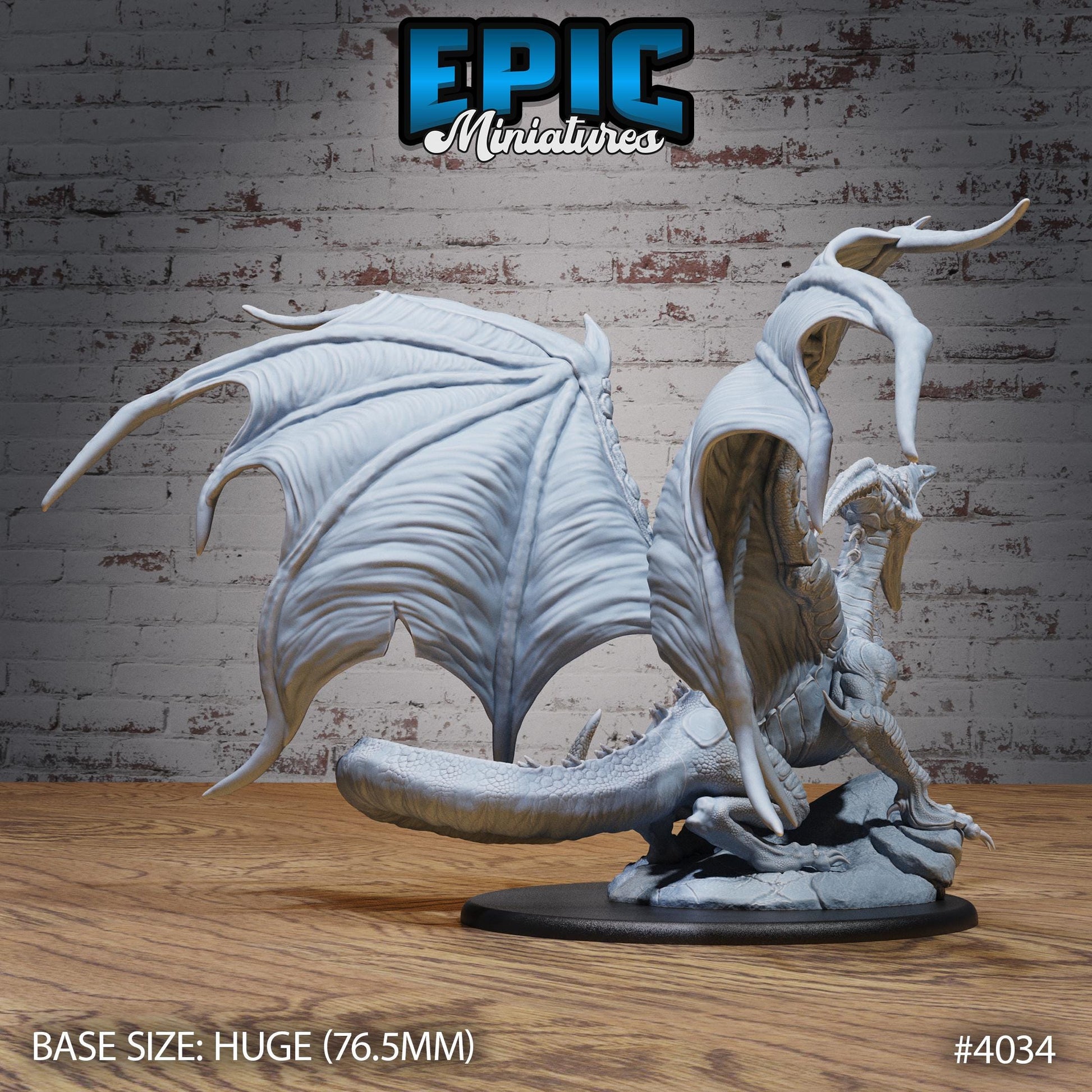 Pterosaur Dragon Miniature (Huge) | Premium DnD Miniatures | High Quality Resin | Wyrm, Wyvern, Wings, Lizard, Attack, Enemy, Dinosaur