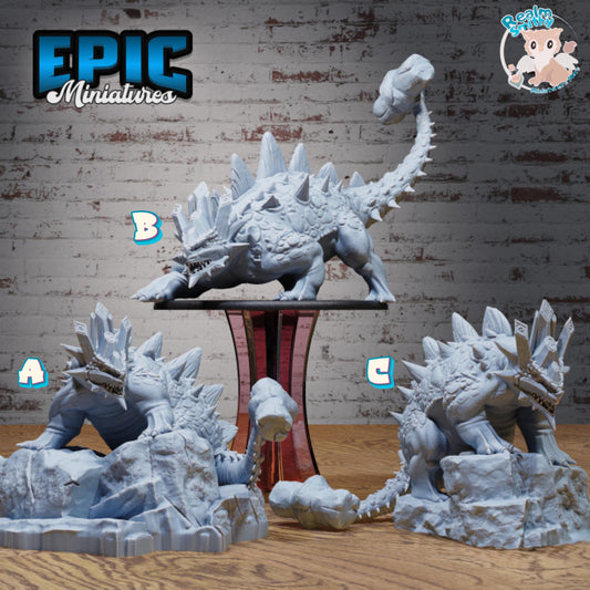 Hammertail Dinosaur Miniature (Huge) | Premium DnD Minis | High Quality Resin | Hammer Tail, Ankylosaurus, Dino, Beast, Spikes, Stegosaurus