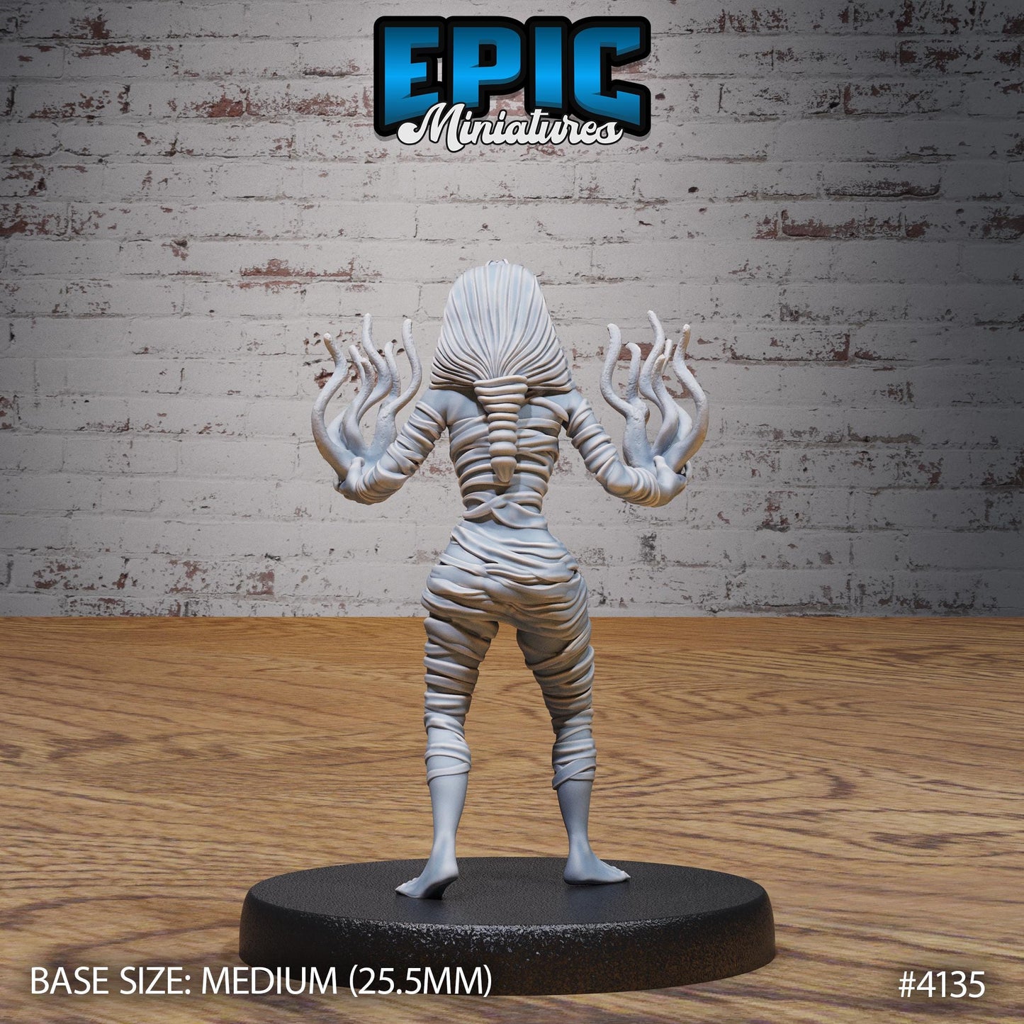 Female Cleopatra Mummy Lady Miniature (Medium) | Premium DnD Minis High Quality Resin | Fantasy, Snake, Staff, Woman, Egypt