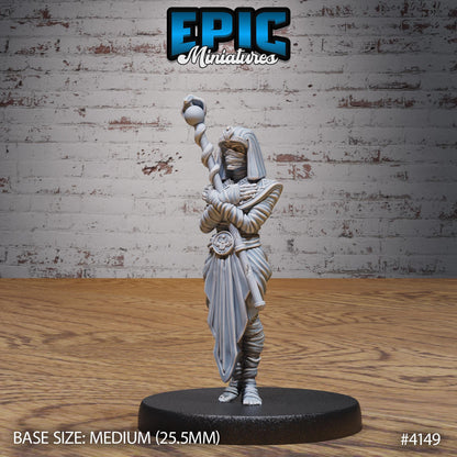 Mummy Warrior Miniatures A (Medium) | Premium DnD Minis High Quality Resin | Fantasy, Mummy, Skeleton, Undead, Anubis, Egyptian