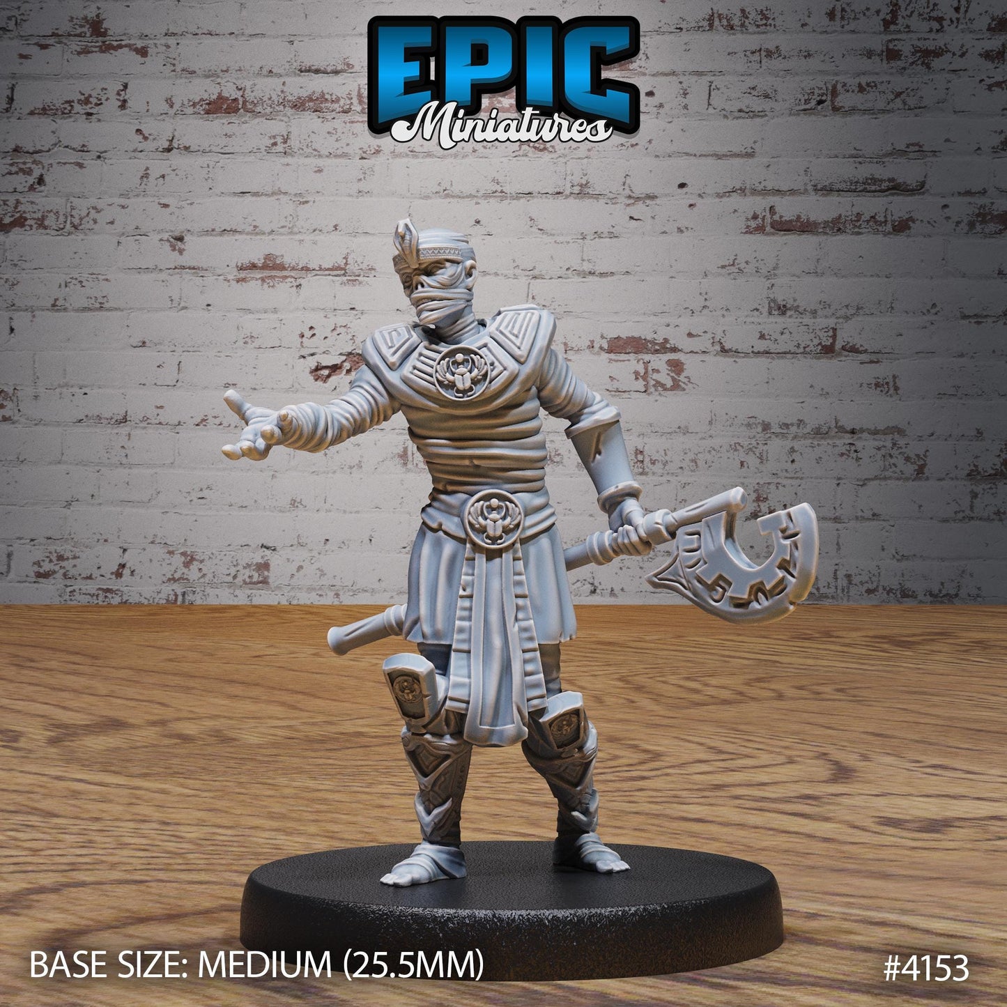 Mummy Warrior Miniatures B (Medium) | Premium DnD Minis High Quality Resin | Fantasy, Mummy, Skeleton, Undead, Anubis, Egyptian