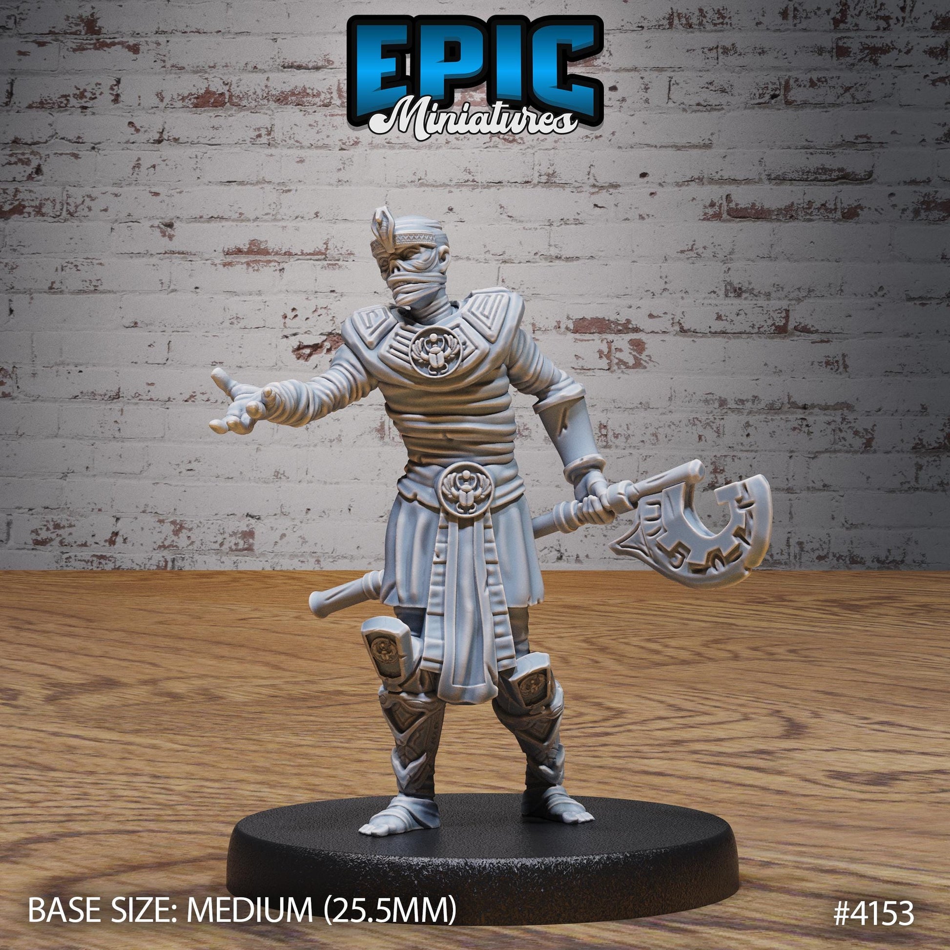 Mummy Warrior Miniatures B (Medium) | Premium DnD Minis High Quality Resin | Fantasy, Mummy, Skeleton, Undead, Anubis, Egyptian