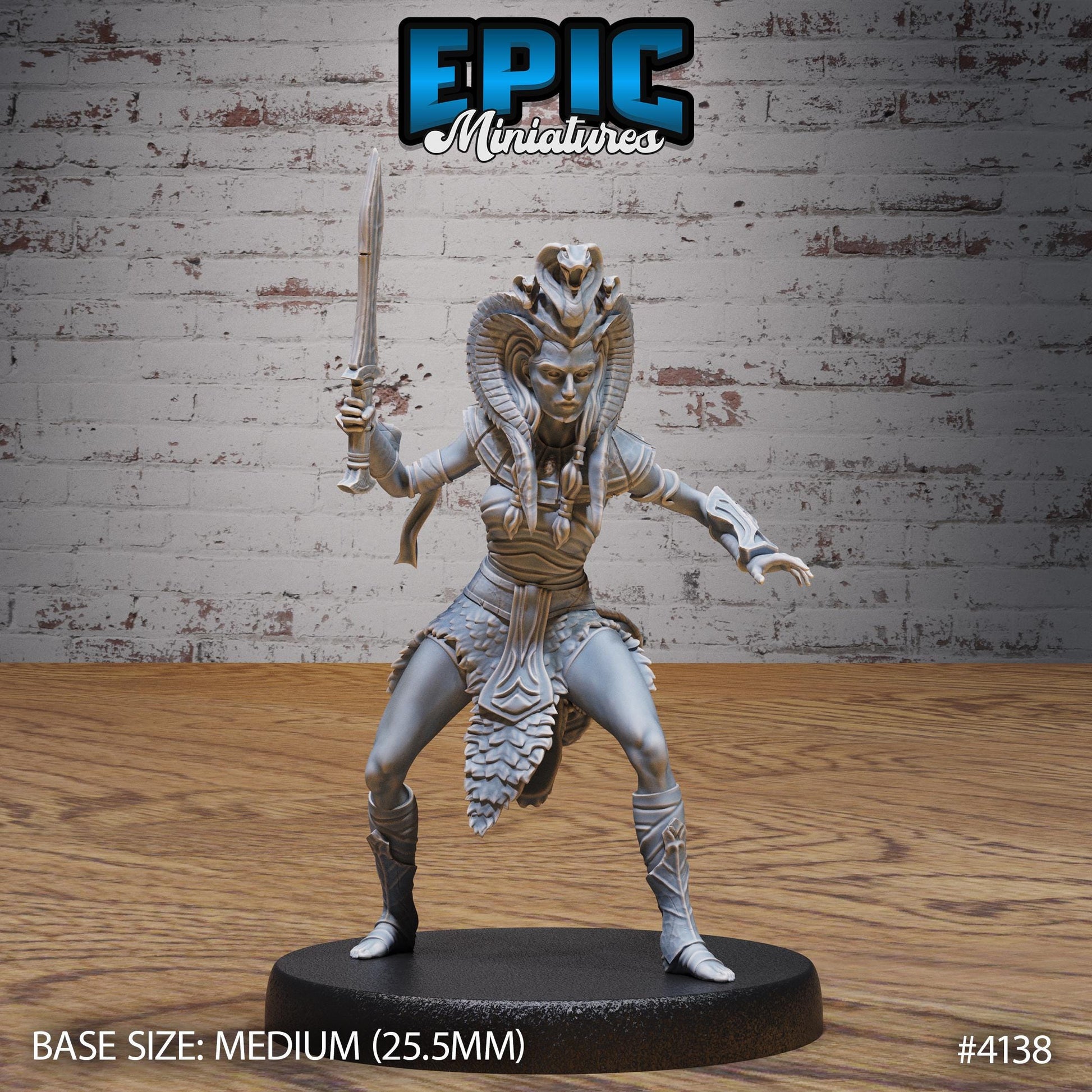 Female Cleopatra Royal Guard Miniature (Medium) | Premium DnD Minis High Quality Resin | Fantasy, Mummy, Snake, Desert, Pyramid