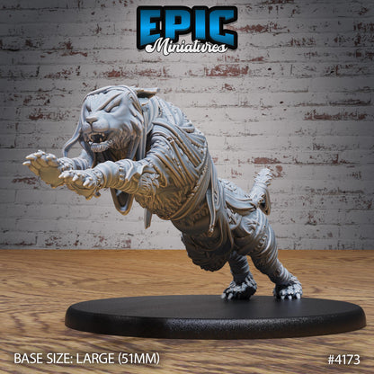 Lynx Mummy Miniature (Large) | Premium DnD Minis High Quality Resin | Beast, Anubis, Desert, Lion, Sphinx Pyramid Enemy, Pounce, Mummified