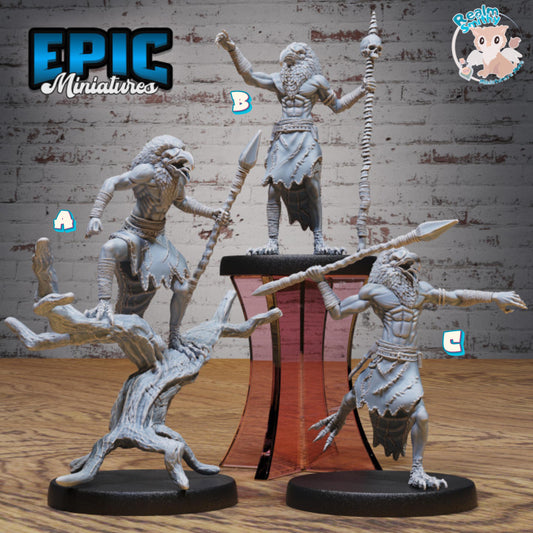 Servant of Thot Miniature (Large Creature) | Premium DnD Minis High Quality Resin Miniature | Fantasy, Mummy, Staff, Aarakocra