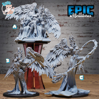 Cat Goddess Bastet Avatar Miniature (Large) | Premium DnD Minis High Quality Resin Miniature | Sphynx, Feline, Magic Staff