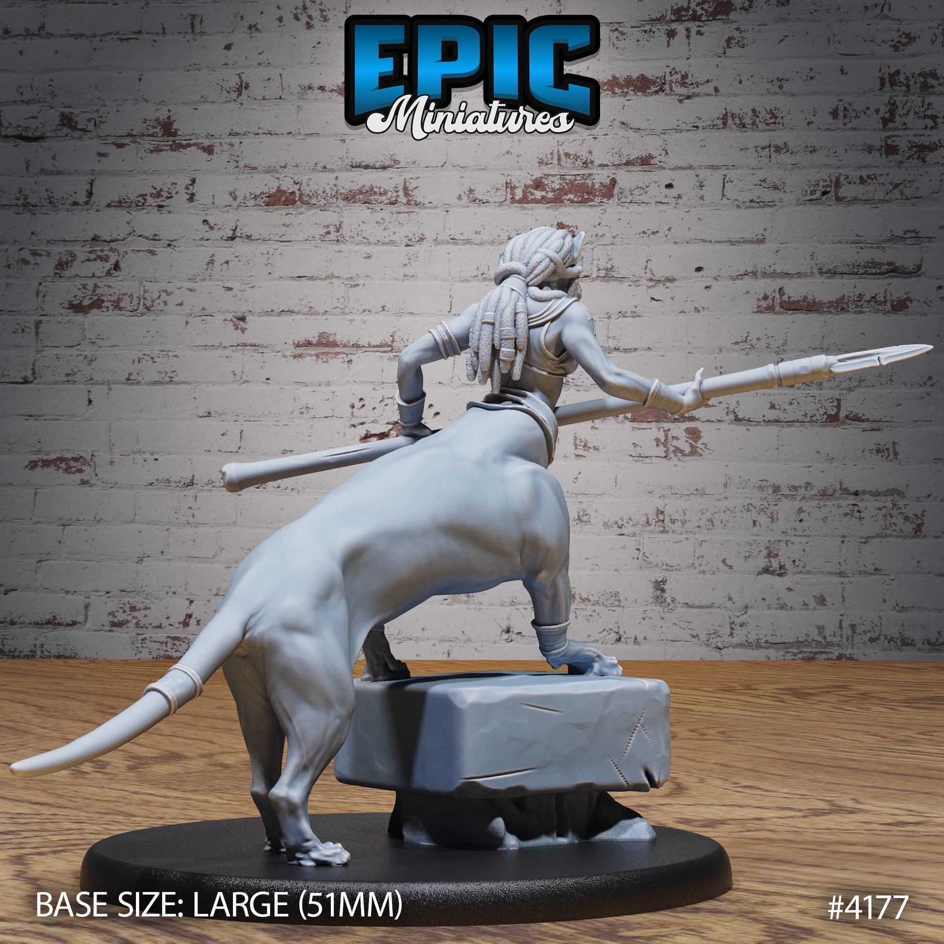 Female Lion Centaur Bastet Devotee Miniature (Large)| Premium DnD Minis High Quality Resin | Beast, Sphinx, Sword, Lion, Desert, Cat, Spear