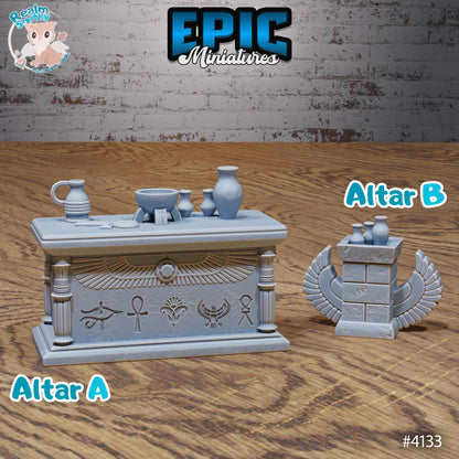 Ancient Egyptian Scatter Miniature (Bundle A) | Premium DnD Minis High Quality Resin | Sphinx, Terrain, Environment, Furniture, Plant, Bed