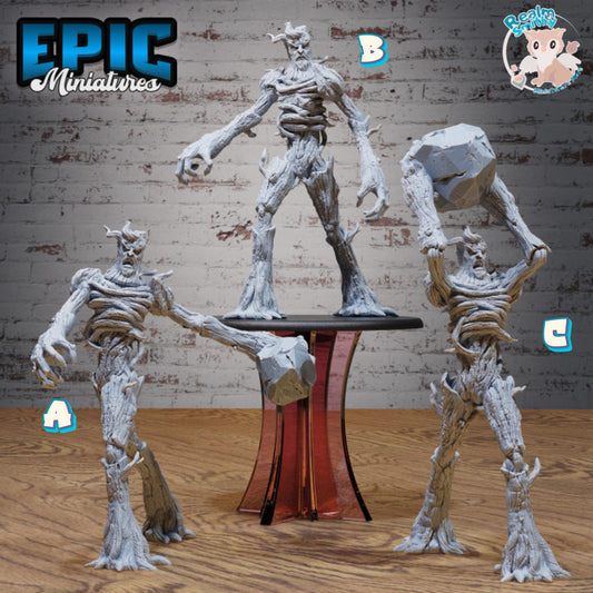 Bone Dry Treant Miniatures (Huge) | Premium DnD Minis | High Quality Resin | Tree Creature, Stone, Throwing Rock, Spriggan Lesh, Wood Man