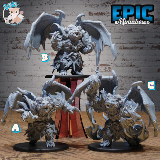 Winged Bear Druid Miniature (Large) | Premium DnD Minis | High Quality Resin | Fantasy, Halsin, Wings, Creature, Pathfinder, Winged Bugbear