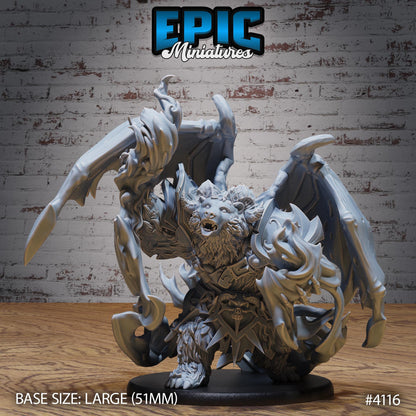 Winged Bear Druid Miniature (Large) | Premium DnD Minis | High Quality Resin | Fantasy, Halsin, Wings, Creature, Pathfinder, Winged Bugbear
