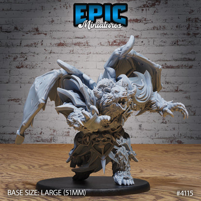 Winged Bear Druid Miniature (Large) | Premium DnD Minis | High Quality Resin | Fantasy, Halsin, Wings, Creature, Pathfinder, Winged Bugbear