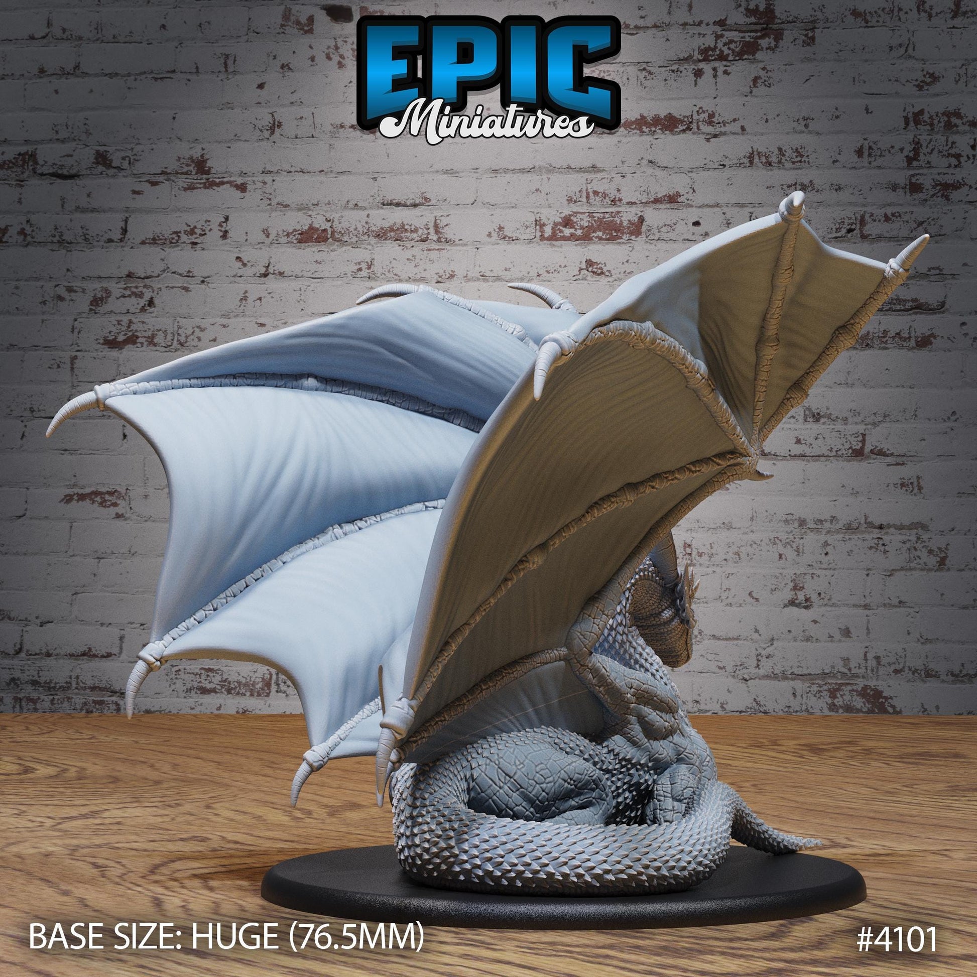 Storm Dragon Miniature (Huge) | Premium DnD Miniatures | High Quality Resin | Wyrm, Wyvern Wings, Lightning, Resting, Attacking, Massive