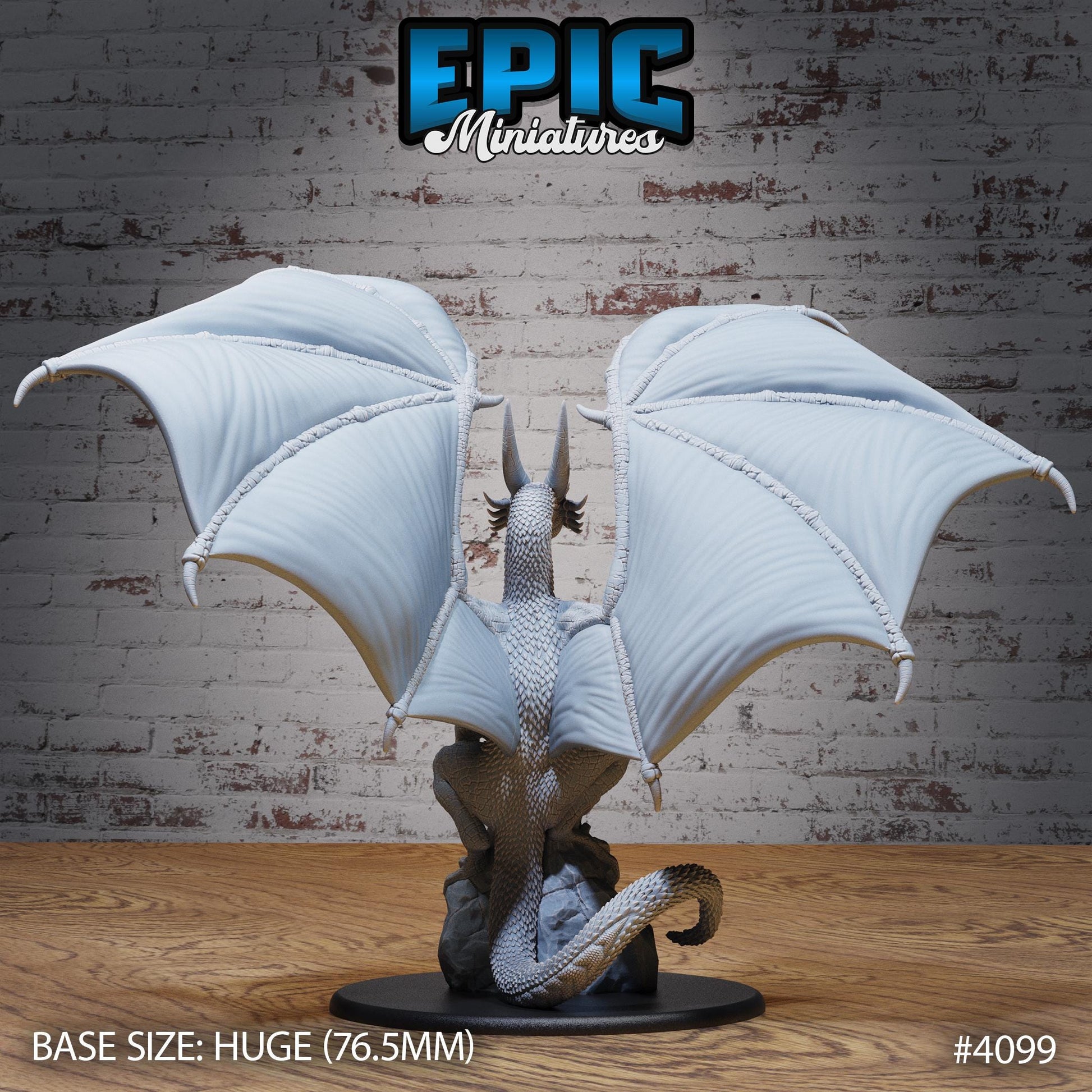 Storm Dragon Miniature (Huge) | Premium DnD Miniatures | High Quality Resin | Wyrm, Wyvern Wings, Lightning, Resting, Attacking, Massive
