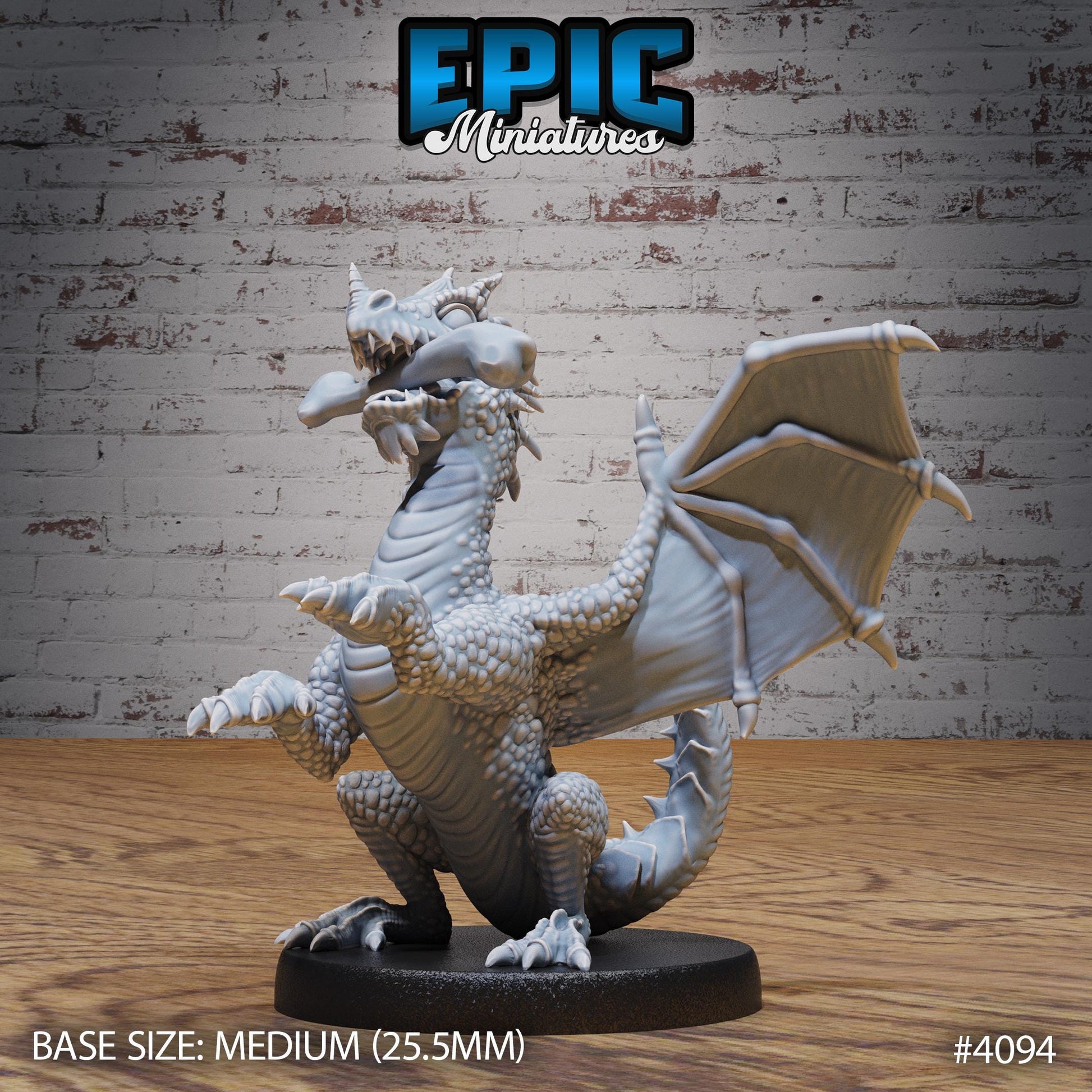 Green Dragon Wyrmling Miniature (Medium) | Premium DnD Minis High Quality Resin | Fantasy | Baby, Adorable, Cute, Eating Wyvern, Dragonling