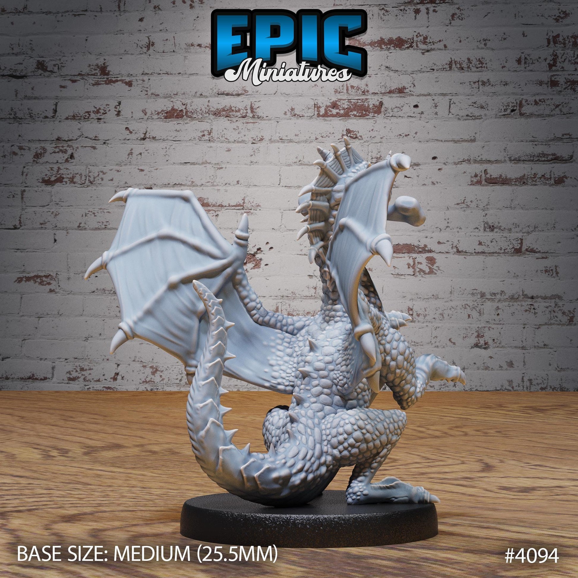 Green Dragon Wyrmling Miniature (Medium) | Premium DnD Minis High Quality Resin | Fantasy | Baby, Adorable, Cute, Eating Wyvern, Dragonling