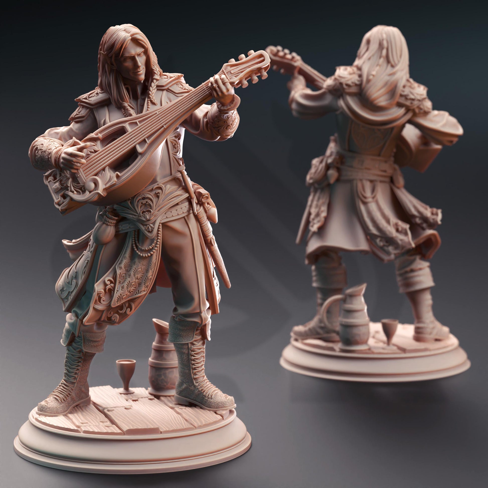 Ereviel, Bard of Misfortune (Medium) | 32mm Hero Scale | Premium DnD Miniatures High Quality Resin | DM Stash