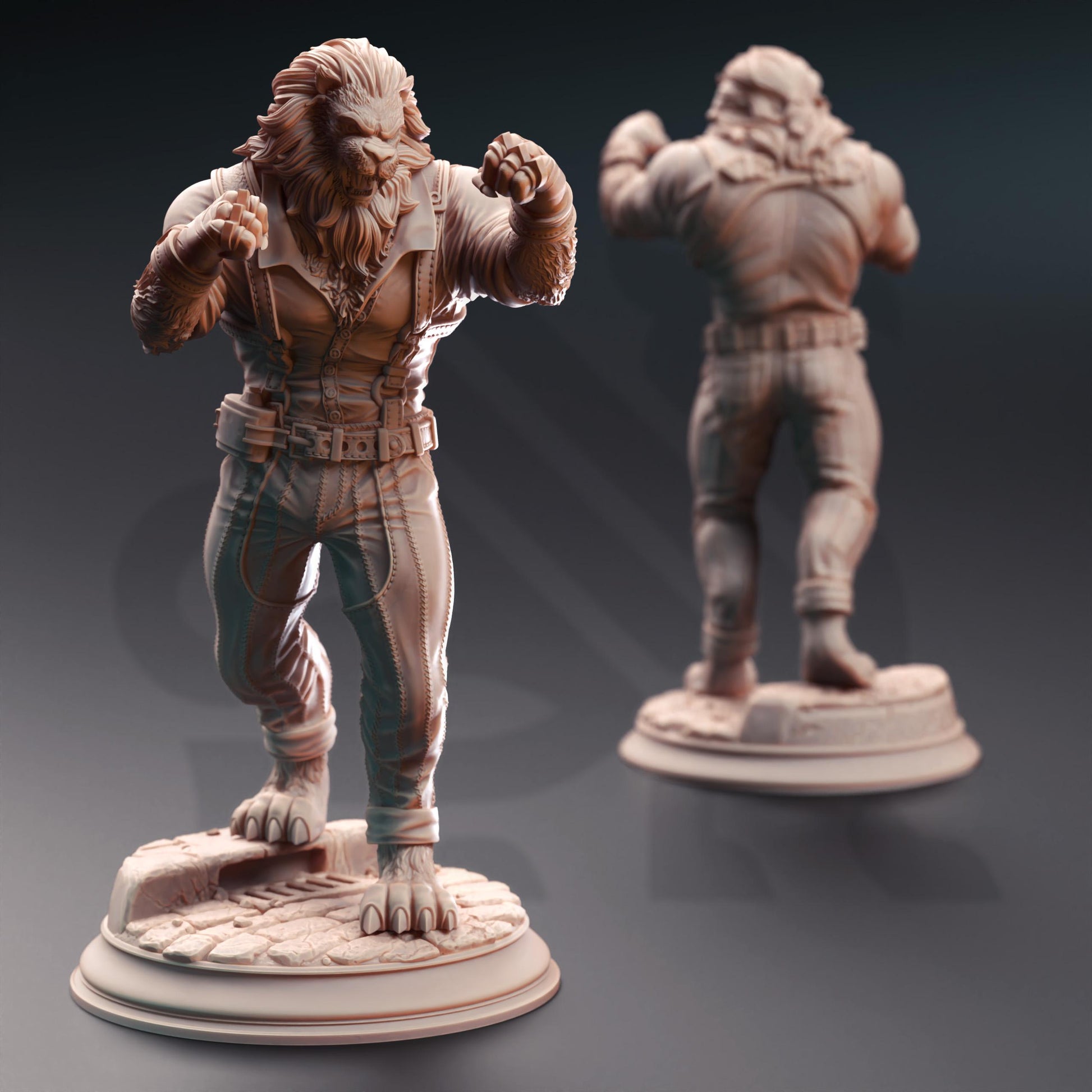 Vaa'dren Snowmane - Lionfolk Bouncer (Medium) | 32mm Hero Scale | Premium DnD Miniature High Quality Resin | DM Stash