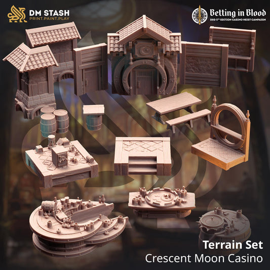 Crescent Moon Casino - Modular Terrain Set | 32mm Hero Scale | Premium DnD Miniature High Quality Resin | DM Stash