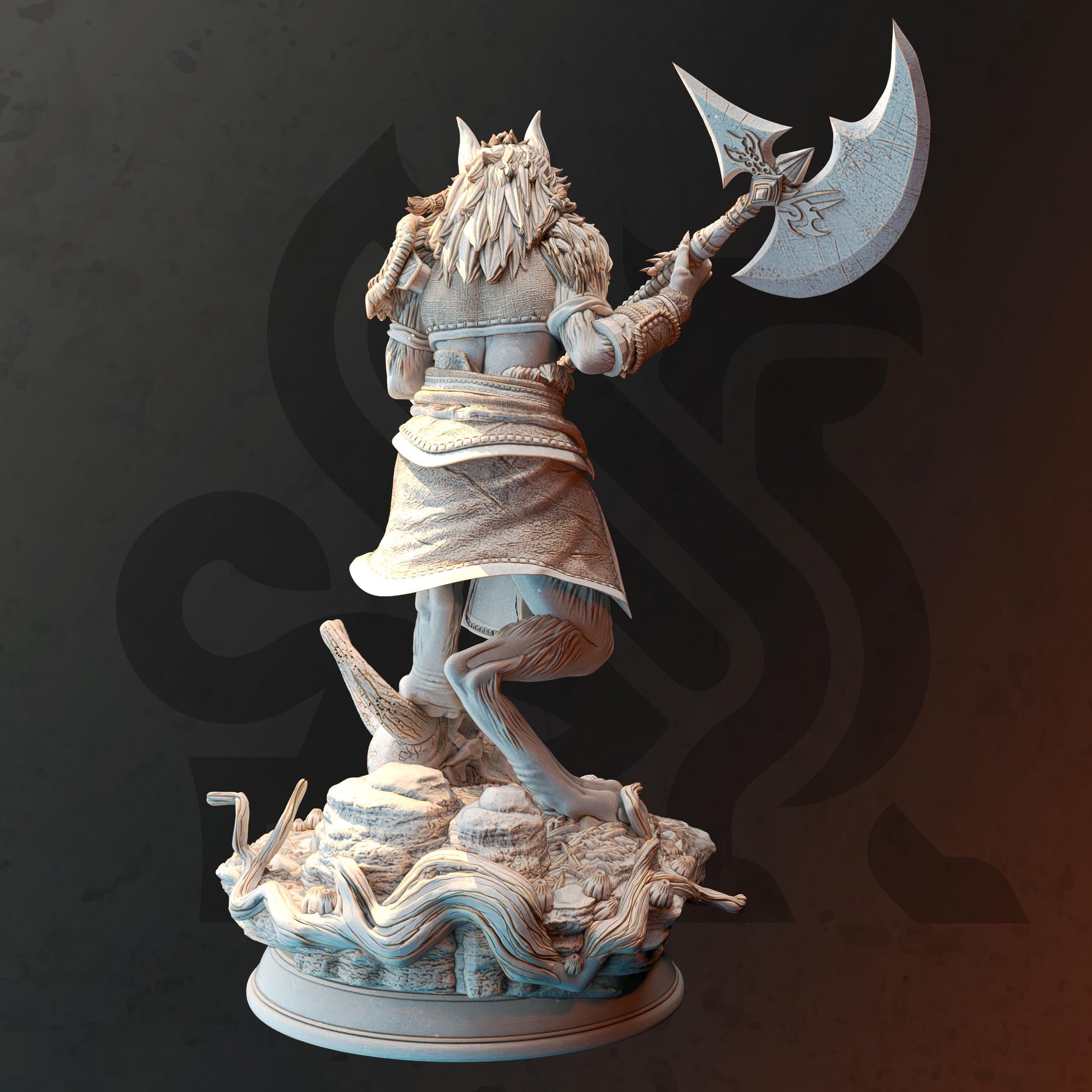 Ariana Grey - Female Wolf Barbarian (Medium) | 32mm Hero Scale | Premium DnD Miniature High Quality Resin | DM Stash