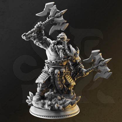 Korthart the Hateful Heart - Dark Dwarf Berserker Barbarian (Medium) | 32mm Hero Scale | Premium DnD Miniature High Quality Resin |DM Stash|