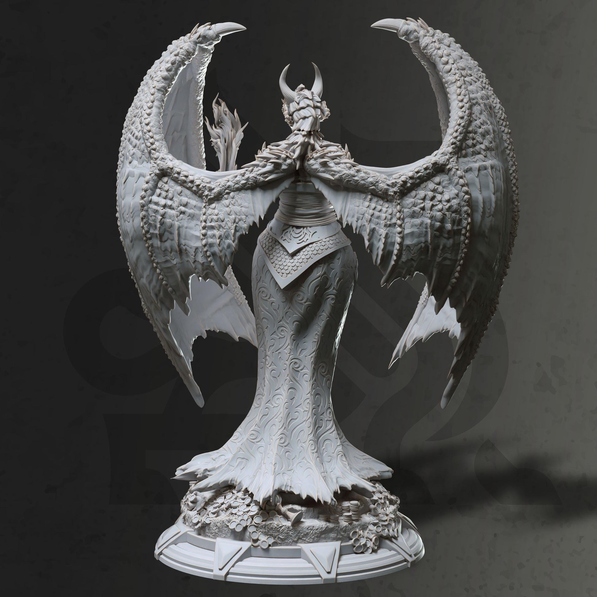 Dragon Warlock - Tharvaya (Medium) | 32mm Hero Scale | Premium DnD Miniature High Quality Resin | DM Stash