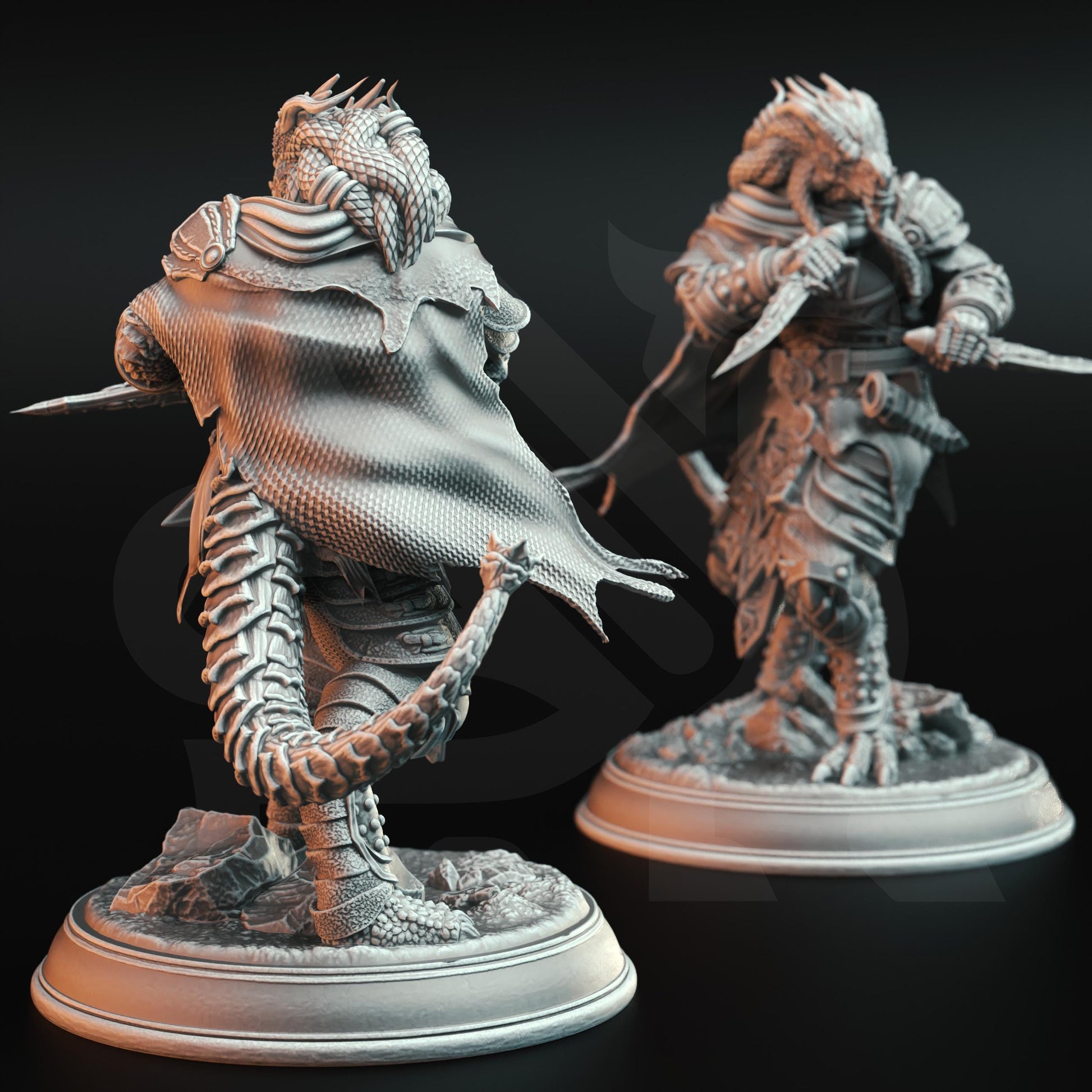 Dragonborn Assassin Rogue - Umbrascale (Medium) | DM Stash | Premium DnD Miniature High Quality Resin |DM Stash| Male Dragon Assassin