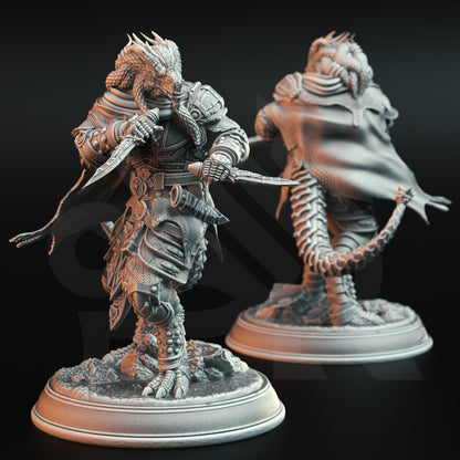 Dragonborn Assassin Rogue - Umbrascale (Medium) | DM Stash | Premium DnD Miniature High Quality Resin |DM Stash| Male Dragon Assassin