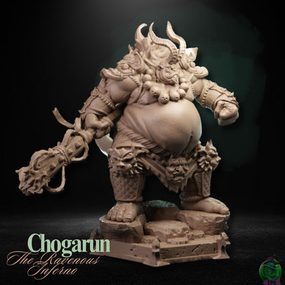 Chogarun, the Ravenous Inferno (Large) | TPK Lab Miniatures | Ogre, Orc, Giant, Belly, Tiefling, Abomination, Monster, Fat Internal, Enemy