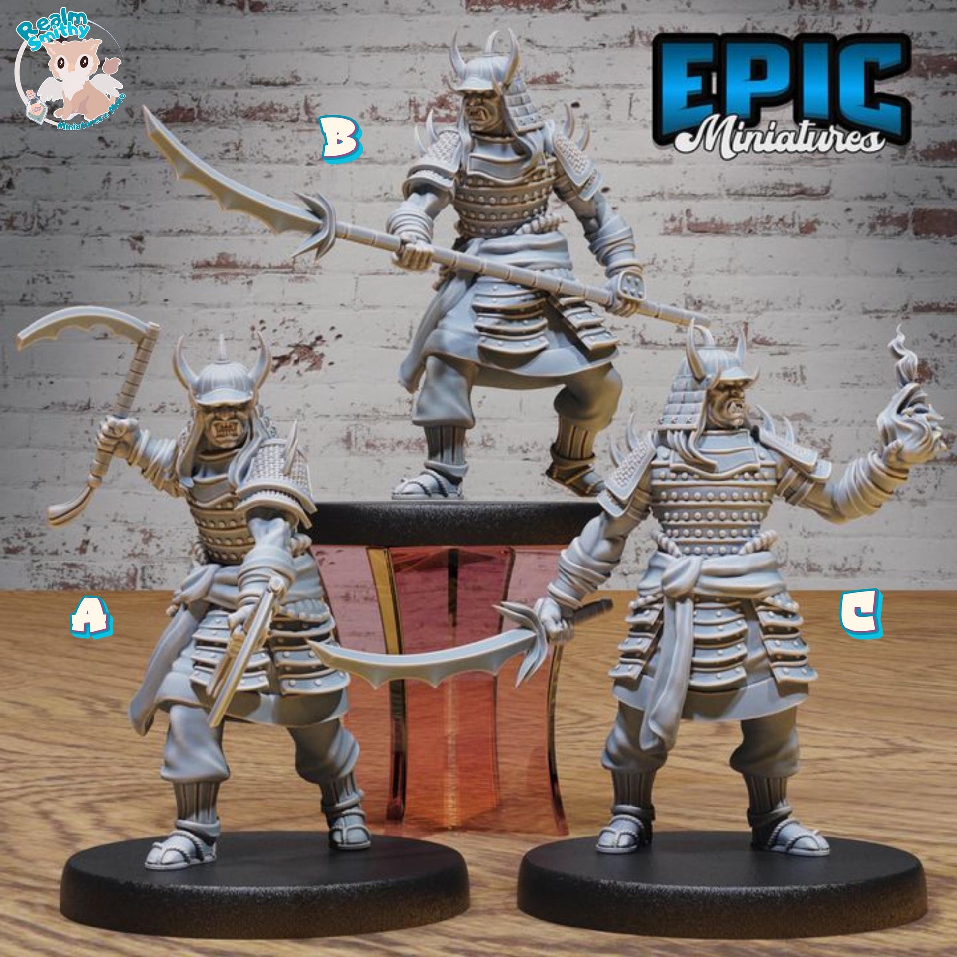 Oni Samurai (Medium) | Premium DnD Minis High Quality Resin | Male, Asian, Axe, Sword, Katana, Fighter, Japan, Japanese