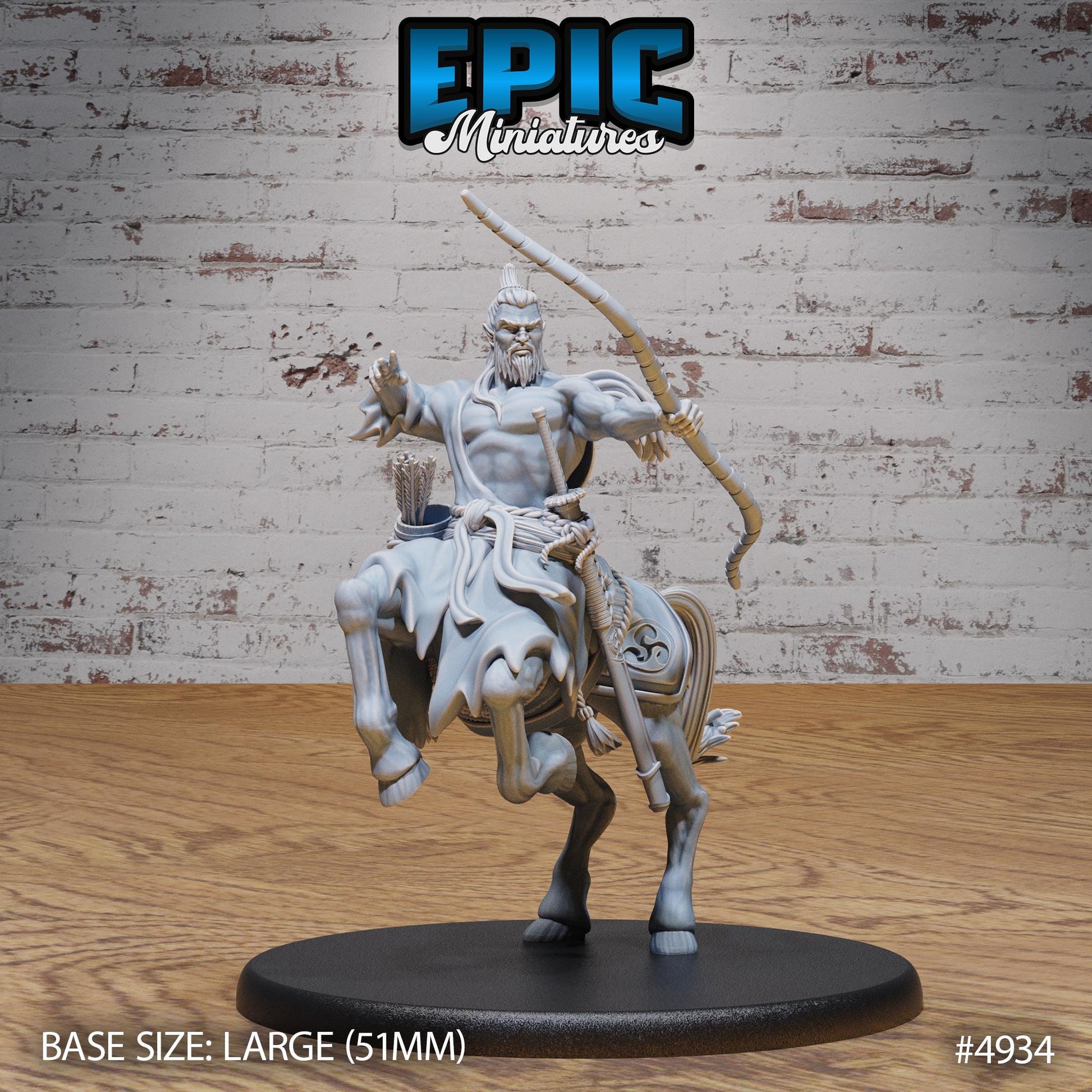 Bushi Centaur (Large) | Premium DnD Minis High Quality Resin | Asian, Asia, Male, Horse, Sword, Fighter, Ranger, Straw Hat, Japanese, Japan