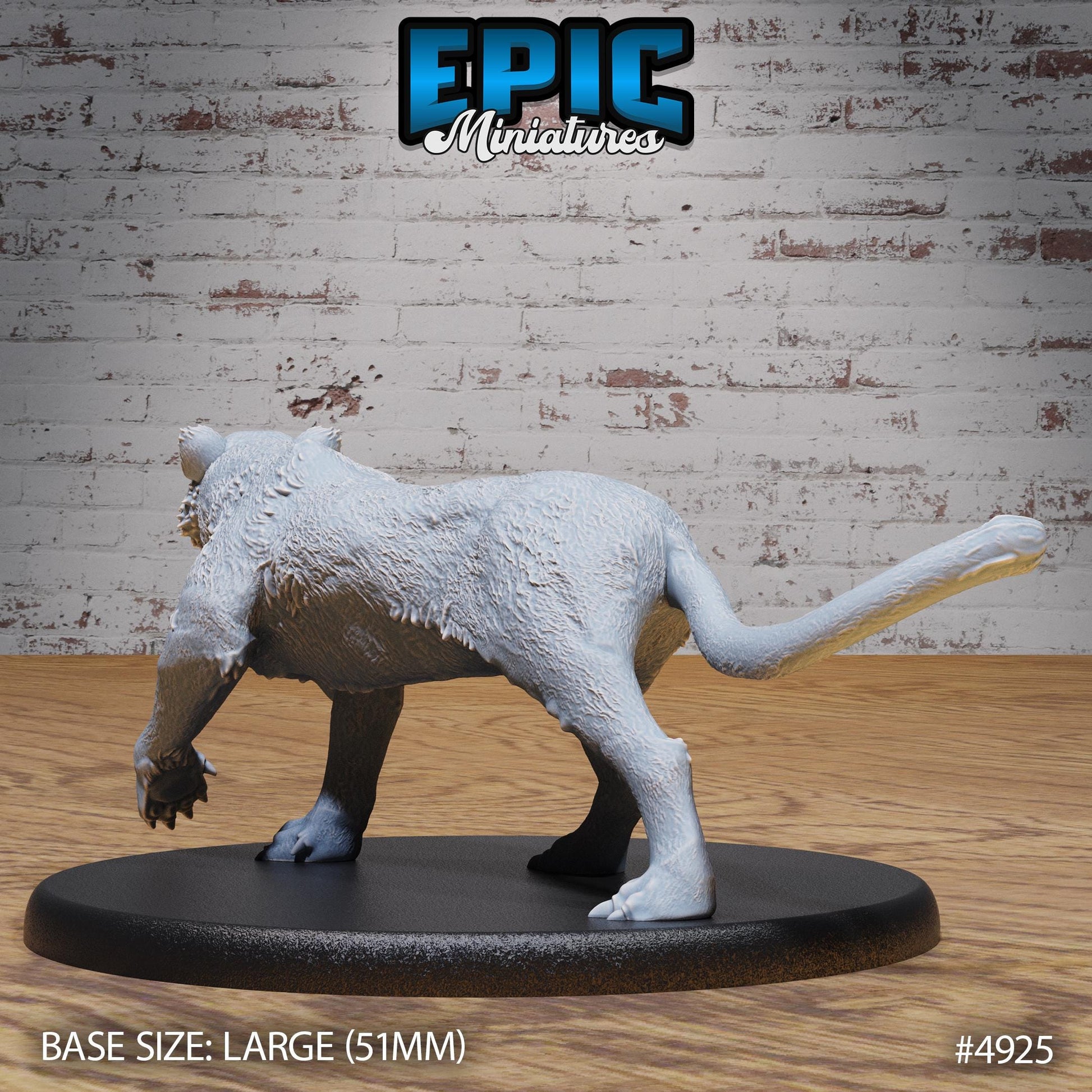 Tiger (Large) | Premium DnD Miniatures | High Quality Resin | Druid, Lion, Shapeshifter, Beast, Panther, Cheetah, Jaguar, Creature, Big Cat