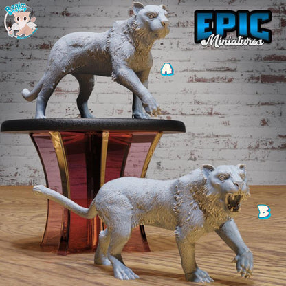 Tiger (Large) | Premium DnD Miniatures | High Quality Resin | Druid, Lion, Shapeshifter, Beast, Panther, Cheetah, Jaguar, Creature, Big Cat