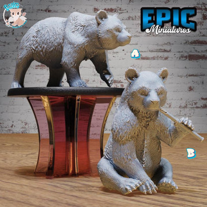 Panda Bear (Large) | Premium DnD Miniatures | High Quality Resin | Druid, Brown Bear, Shapeshifter, Beast, Black Bear, Bamboo, Cute, Sitting