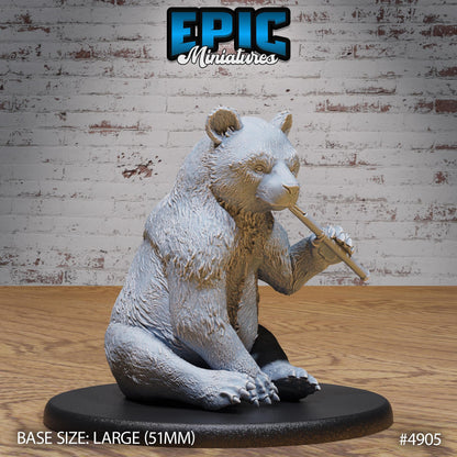 Panda Bear (Large) | Premium DnD Miniatures | High Quality Resin | Druid, Brown Bear, Shapeshifter, Beast, Black Bear, Bamboo, Cute, Sitting