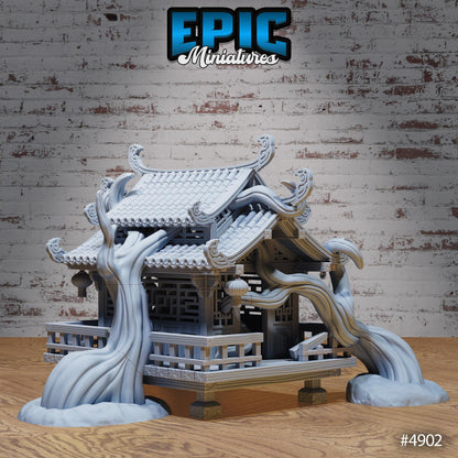 Village Houses East | Premium DnD Minis High Quality Resin | Japanese, Shop, Store, Home, East Asia, Asian, Trees, Overgrowth, Japan, China