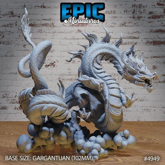 Emperor Lung Dragon (Gargantuan Plus) | Premium DnD Miniatures with High Quality Resin | Japanese, Japan, Cloud, Flying, TOTK, BOTW, Magic
