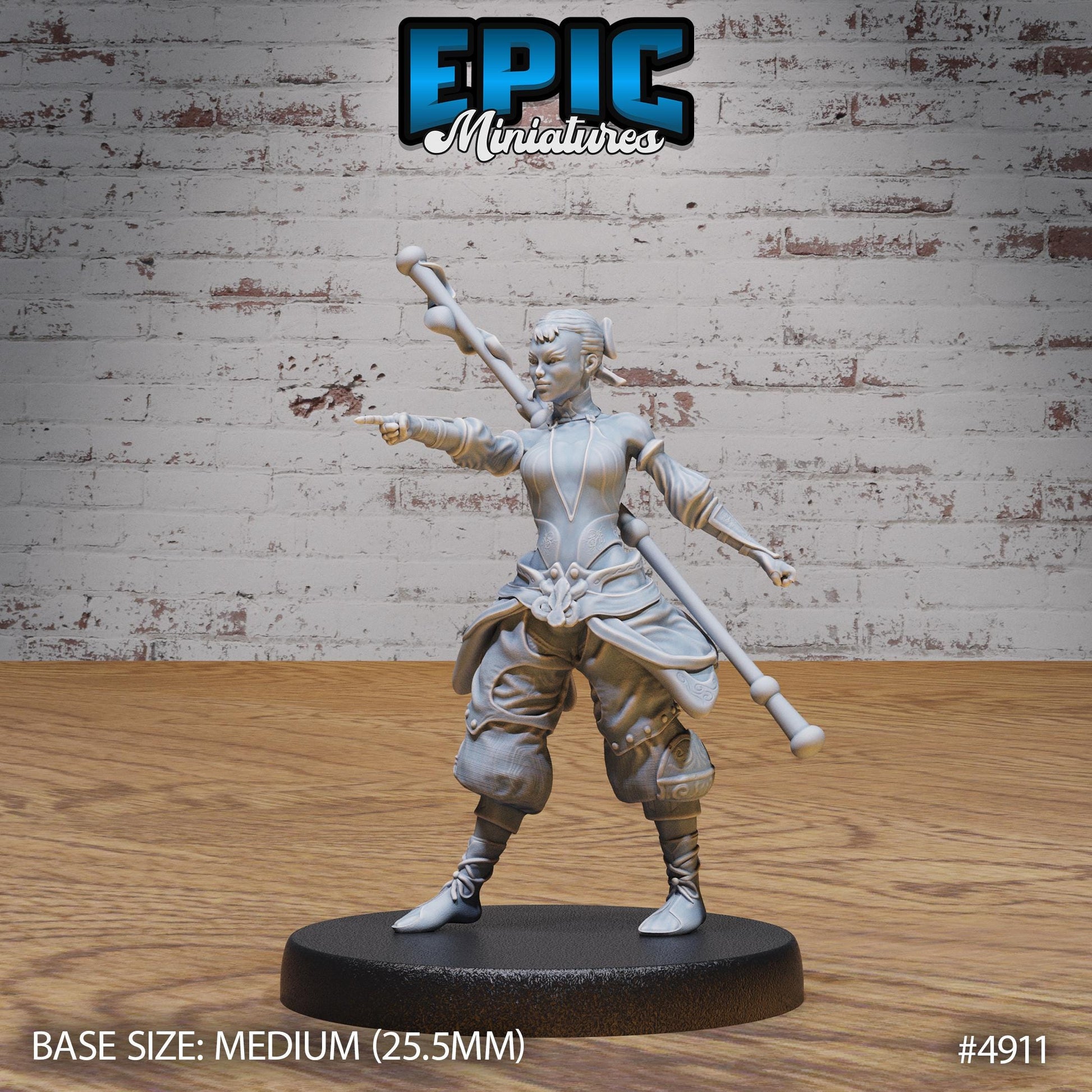 Monk Adventurer Female (Medium) | Premium DnD Minis High Quality Resin | Japanese, East Asia, Asian, Woman, Fighter, Kung Fu, Martial Arts
