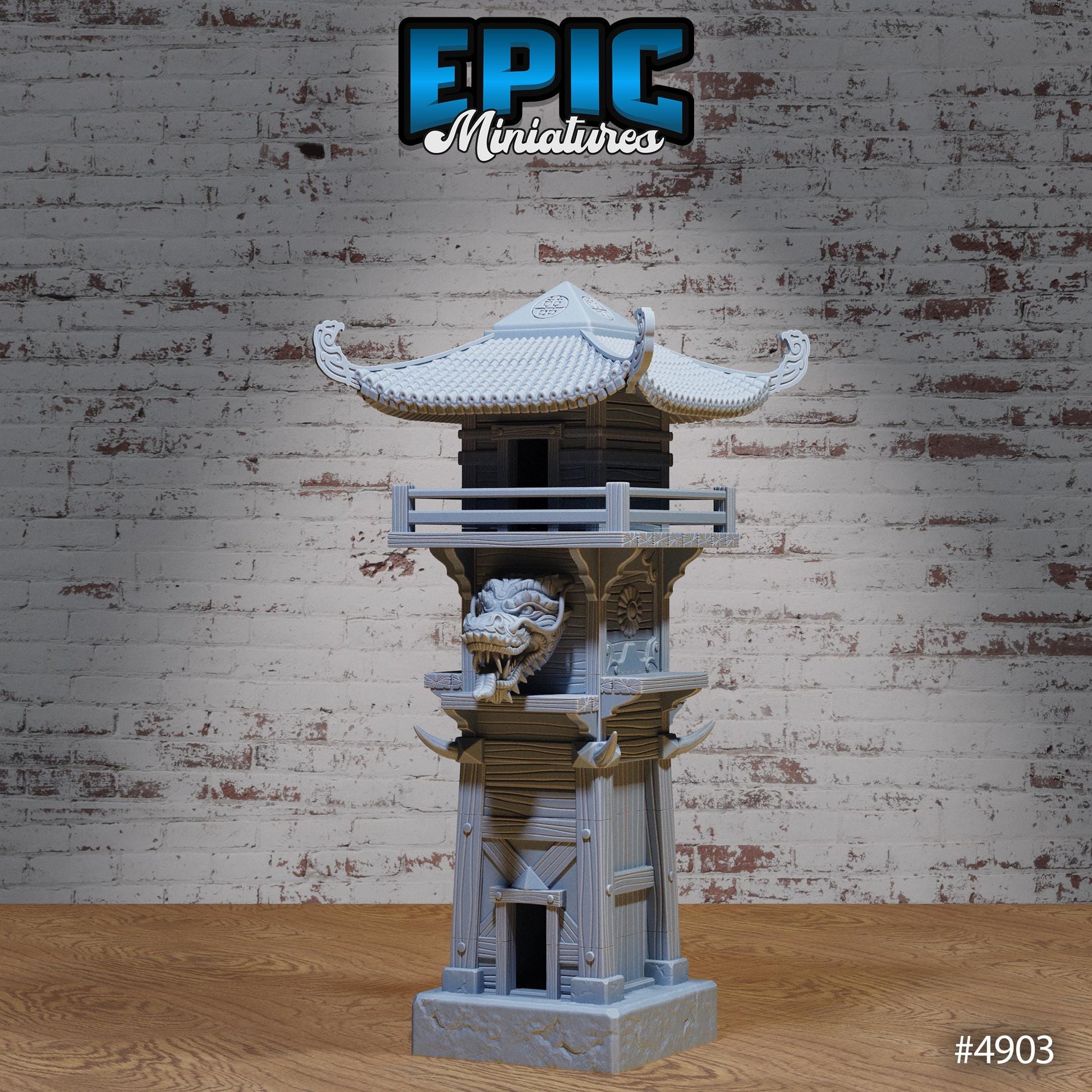 Dragon Watch Tower | Premium DnD Minis High Quality Resin | Japanese, East Asian, Japan, Watch Post, City, Security, Guards, Town, Asia