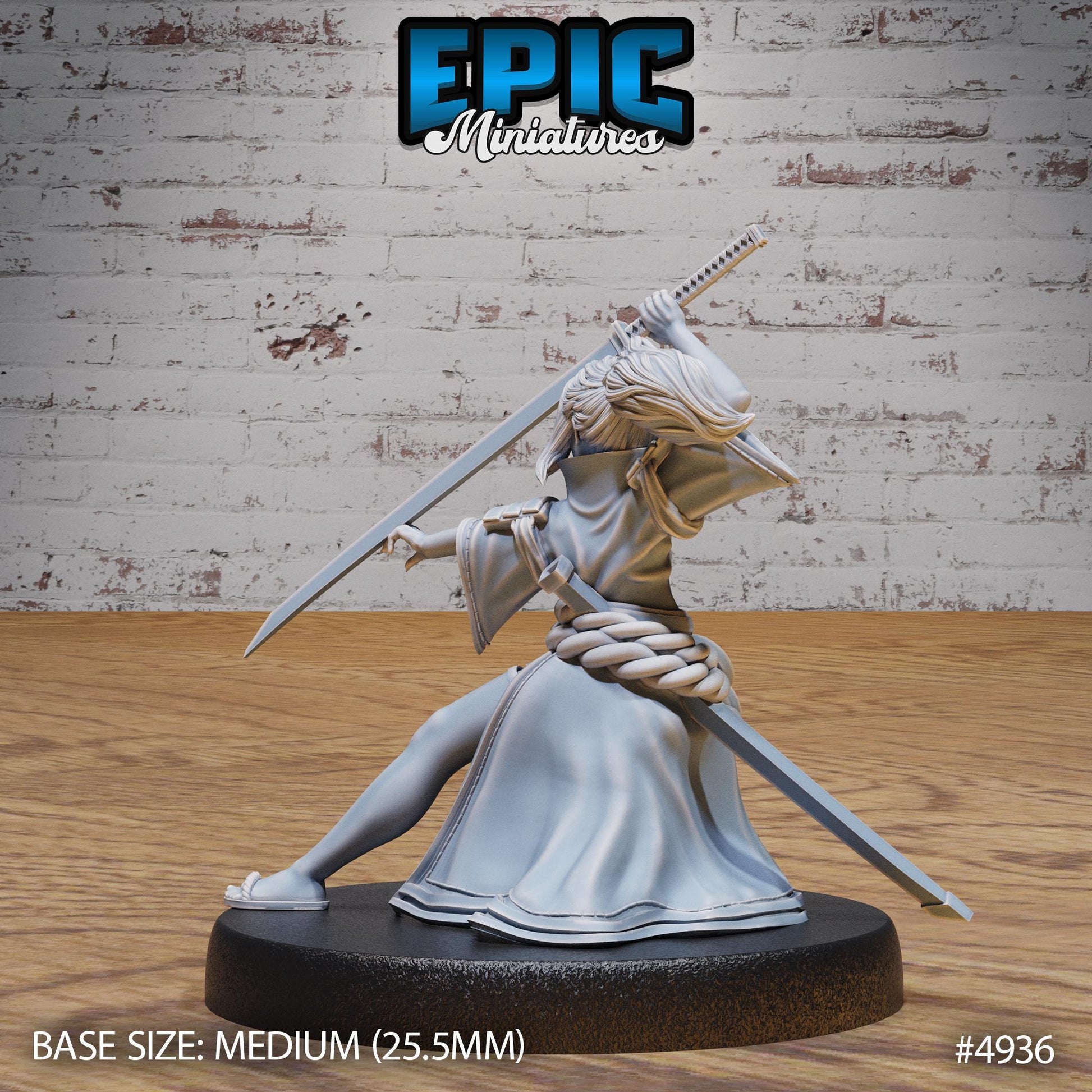 Samurai Woman (Medium) | Premium DnD Minis High Quality Resin | Japanese, East Asia, Asian, Female, Fighter, Kung Fu, Martial Arts