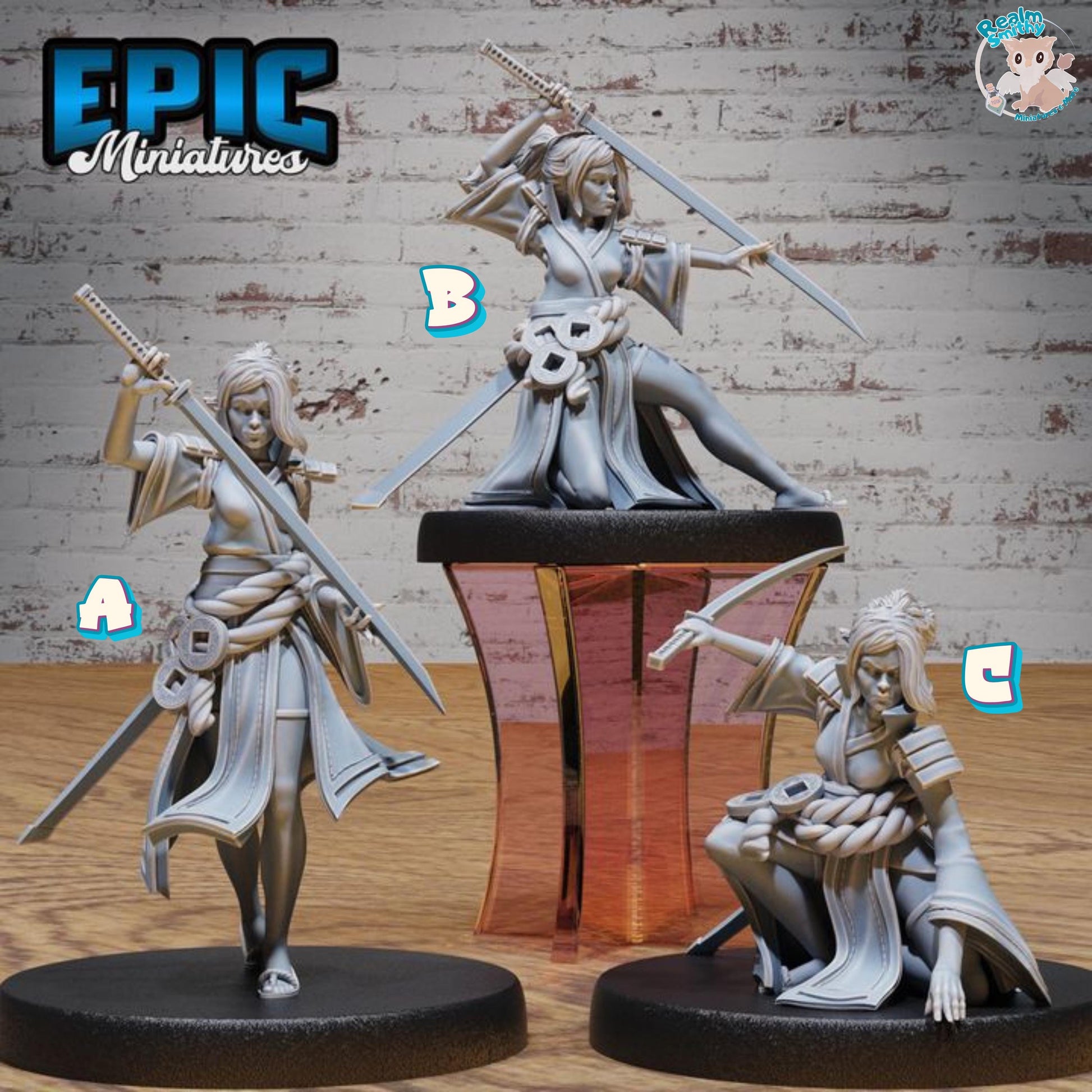 Samurai Woman (Medium) | Premium DnD Minis High Quality Resin | Japanese, East Asia, Asian, Female, Fighter, Kung Fu, Martial Arts