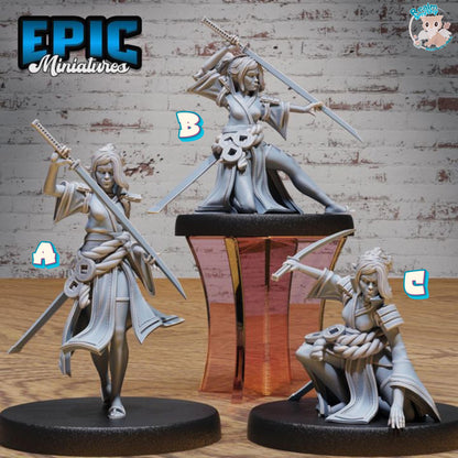 Samurai Woman (Medium) | Premium DnD Minis High Quality Resin | Japanese, East Asia, Asian, Female, Fighter, Kung Fu, Martial Arts