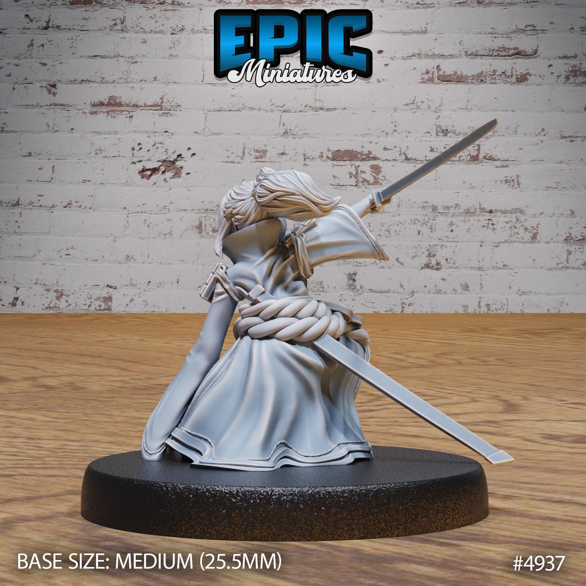 Samurai Woman (Medium) | Premium DnD Minis High Quality Resin | Japanese, East Asia, Asian, Female, Fighter, Kung Fu, Martial Arts
