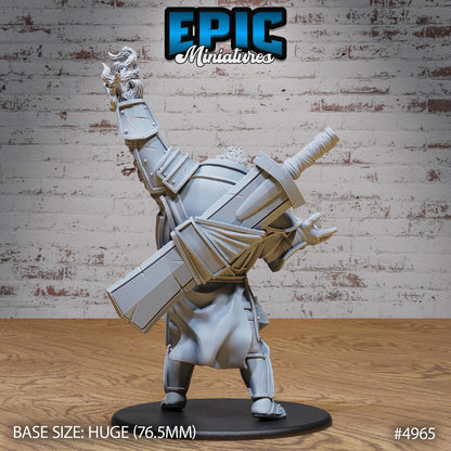 Fire Giant (Huge) | Premium DnD Minis High Quality Resin | Paladin, Barbarian, Fighter, Shield, Sword, Victory Pose, Male, Swipe, Attack