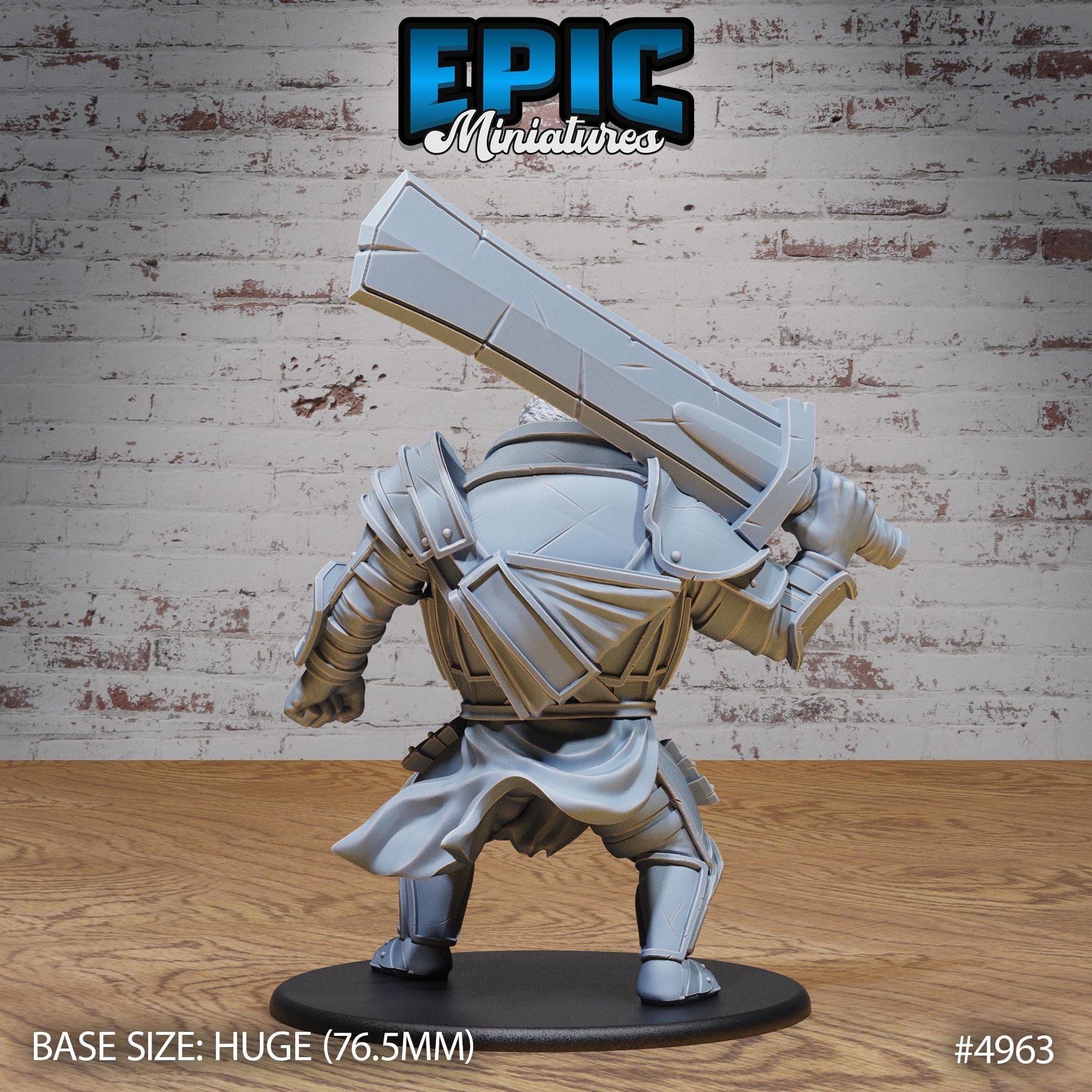 Fire Giant (Huge) | Premium DnD Minis High Quality Resin | Paladin, Barbarian, Fighter, Shield, Sword, Victory Pose, Male, Swipe, Attack