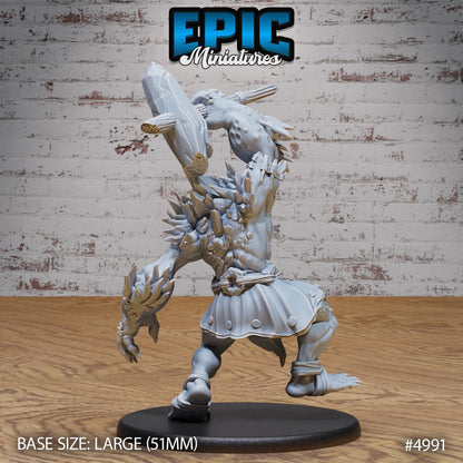 Savage Troll (Large) | Premium DnD Miniatures | High Quality Resin | Orc, Giant, Goblin, Trolls, Wooden Stick, Angry, Rock, Smash, Giant